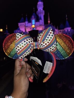 Bedazzled Disney Pride Rainbow Minnie Ears Headband